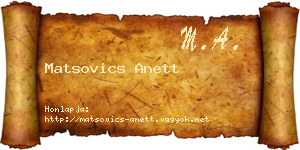 Matsovics Anett névjegykártya